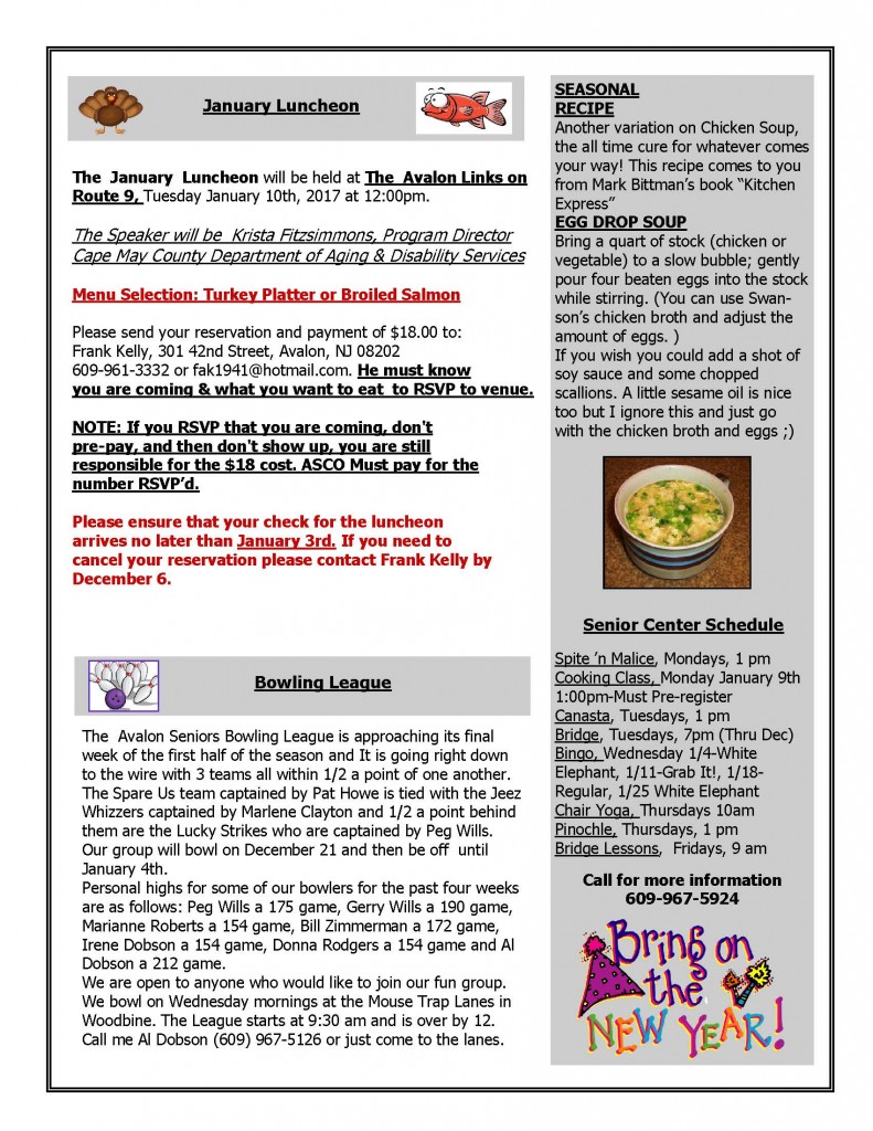 January, 2017 Avalon Senior Citizens Organization Newsletter – Avalon ...